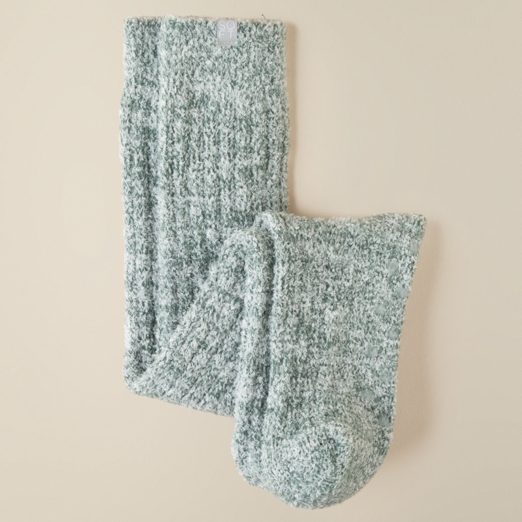 Marshmallow Slouch Socks Heather Dusty Green