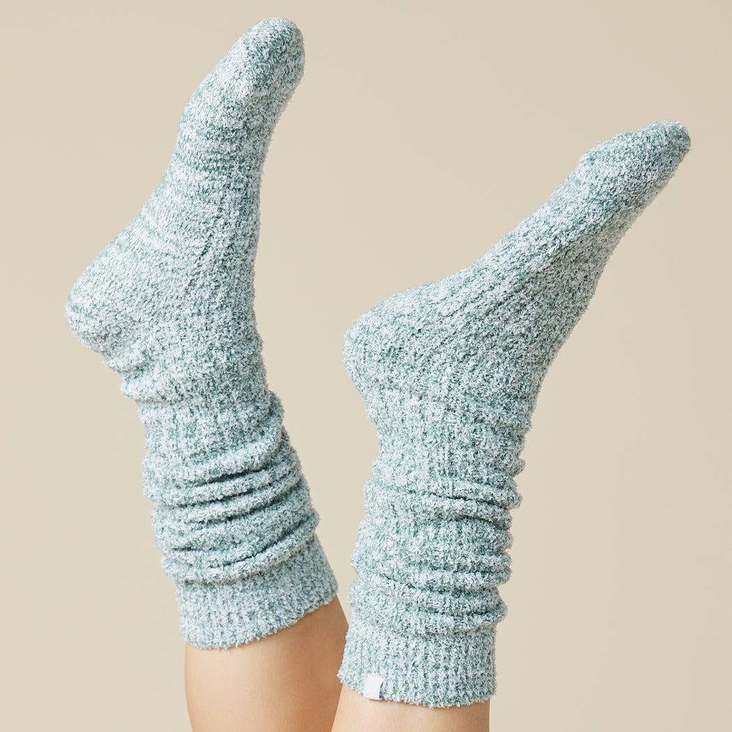 Marshmallow Slouch Socks Heather Dusty Green