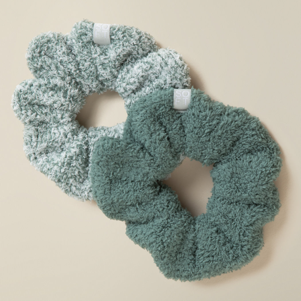 Softies Scrunchie 2 Pack Dusty Green