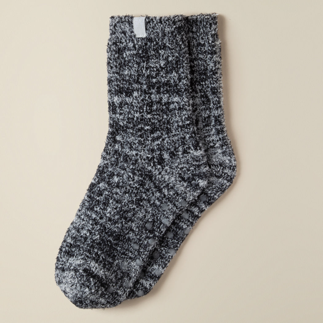 Marshmallow Crew Socks Heather Black