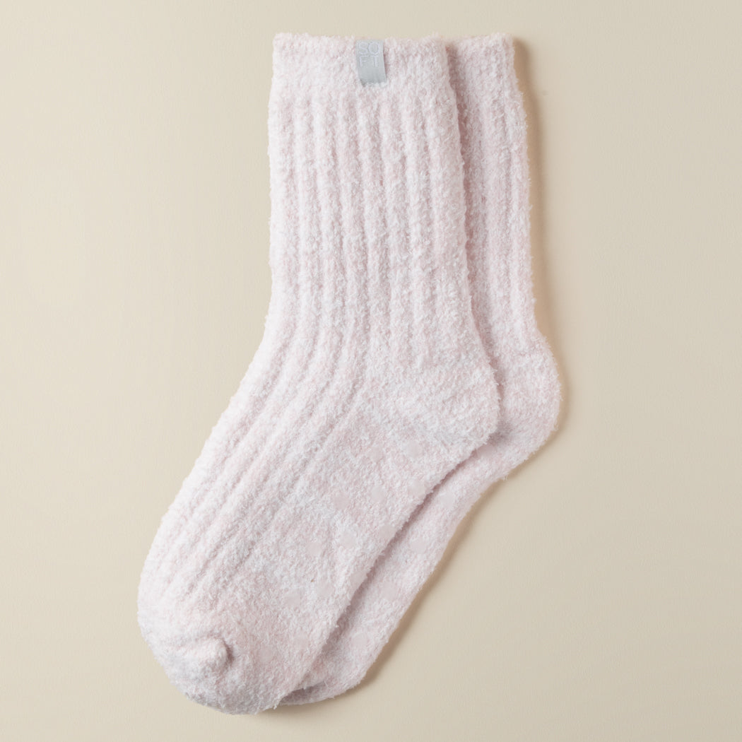 Marshmallow Crew Socks Heather Blush Pink