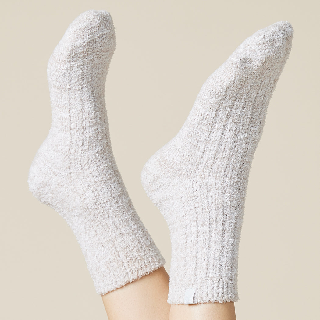 Marshmallow Crew Socks Heather Coco