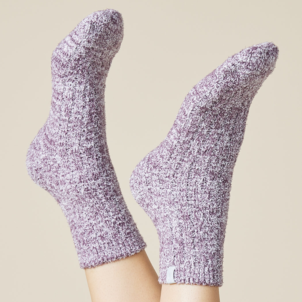 Marshmallow Crew Socks Heather Fig