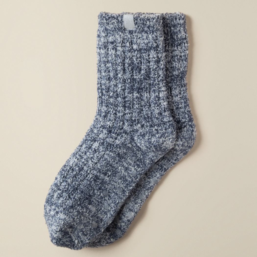 Marshmallow Crew Socks Heather Midnight