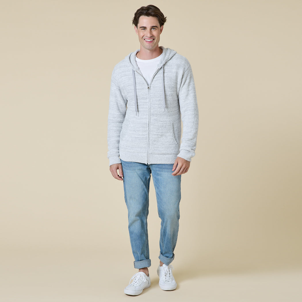 Take 10 Men's Heather Marshmallow Full Zip Hoodie Heather Grey