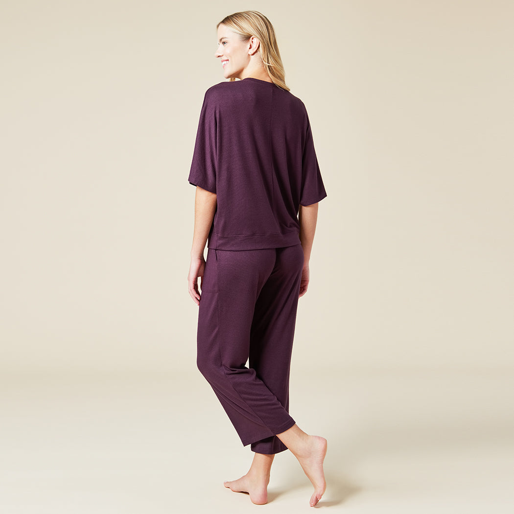 Dream Relaxed V-neck with Capri Lounge Set Fig