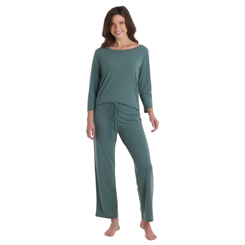 Charlie - 3/4 Sleeve Boatneck Long PJ Set – Softies