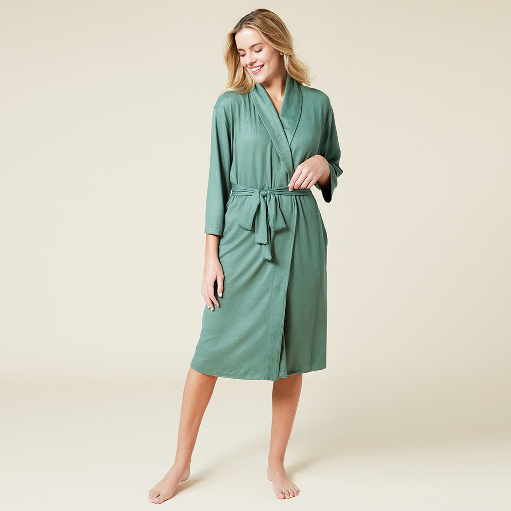 Dream Shawl Collar Robe Dusty Green