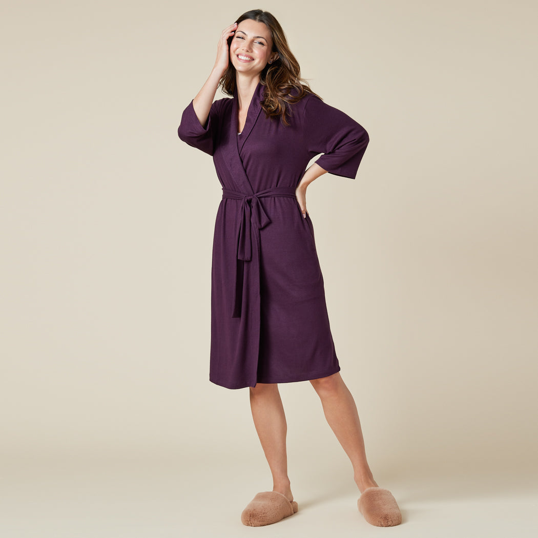 Dream Shawl Collar Robe Fig