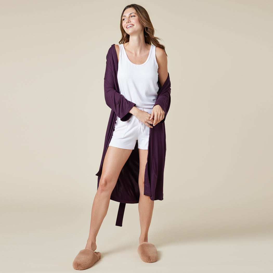 Dream Shawl Collar Robe Fig