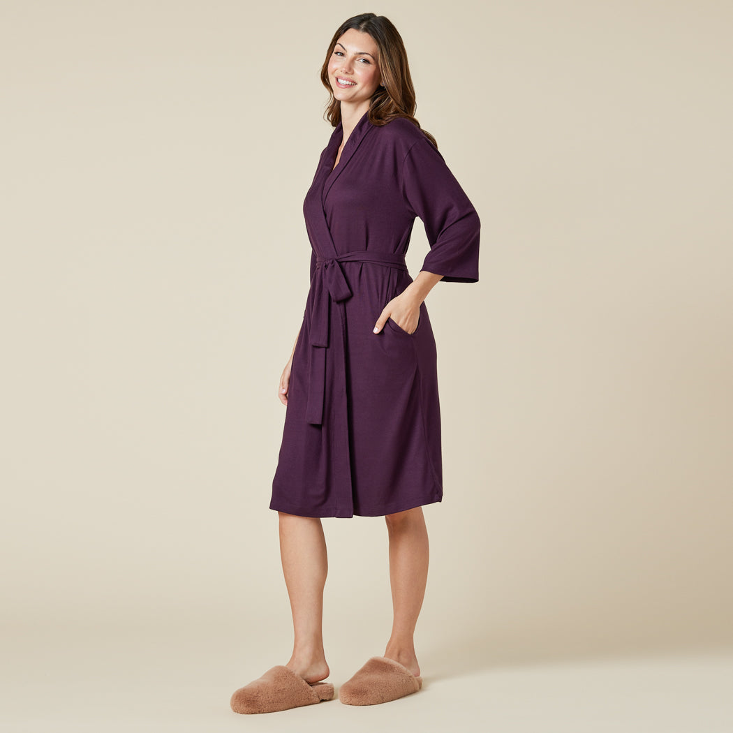 Dream Shawl Collar Robe Fig