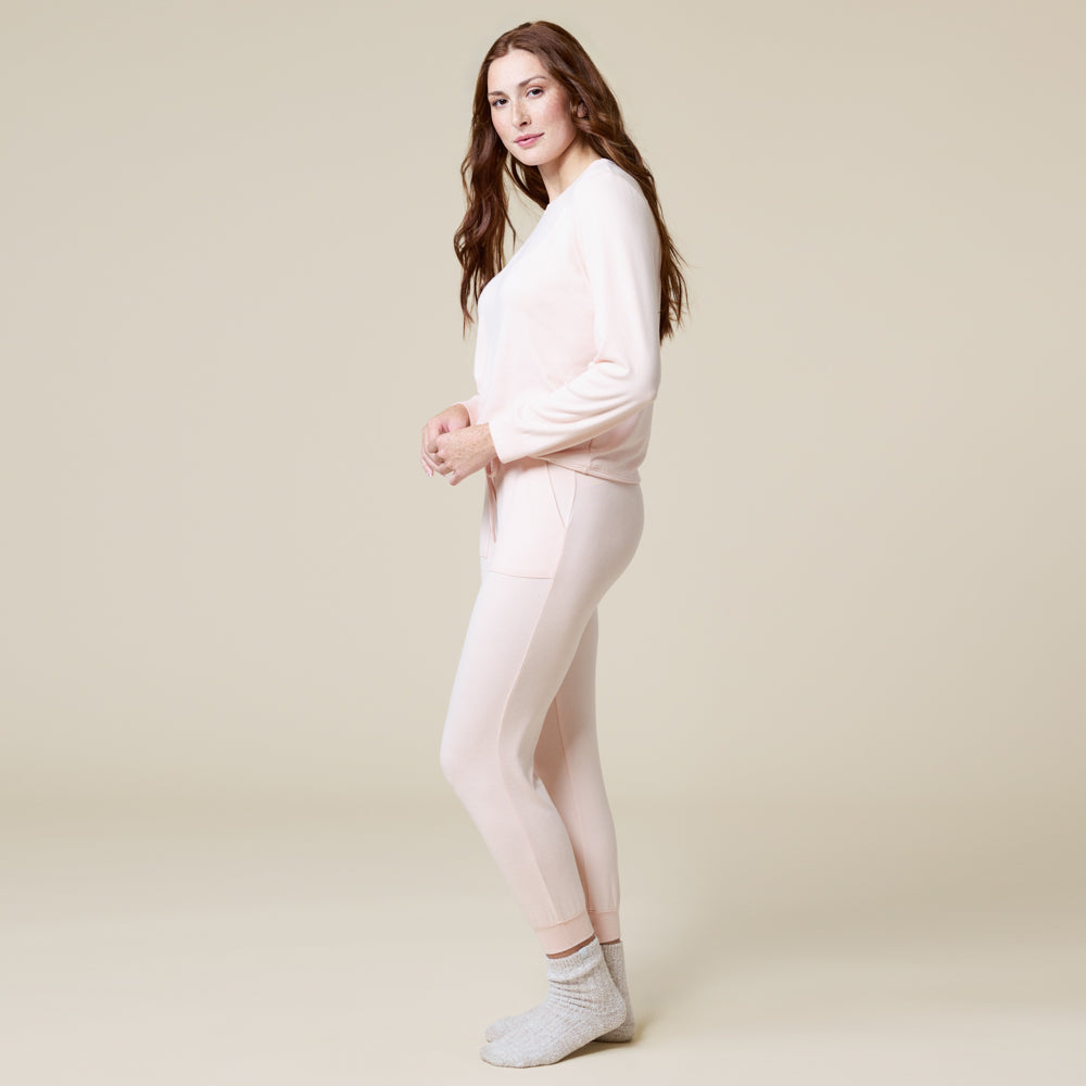 Dream Jersey Crew Neck Lounge Set Apricot