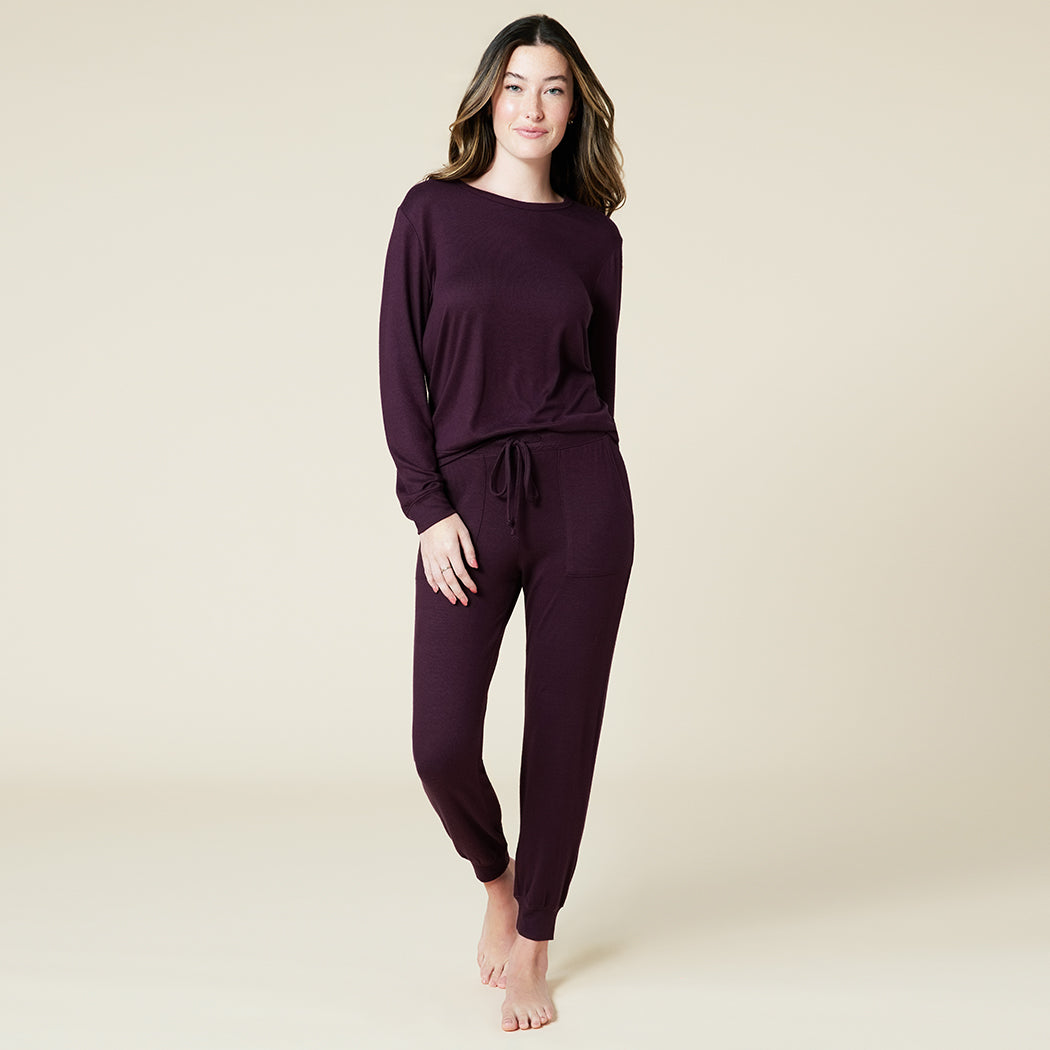 Dream Jersey Crew Neck Lounge Set Fig