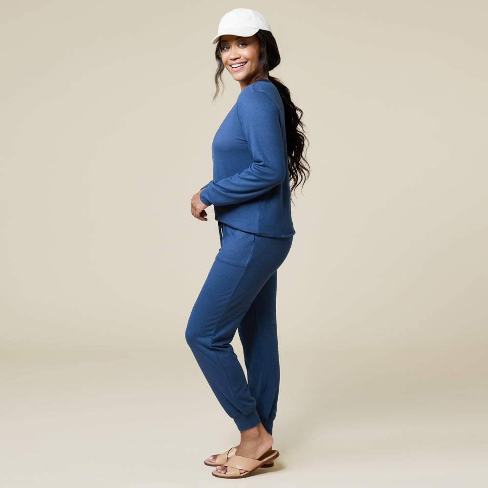 Dream Jersey Crew Neck Lounge Set Indigo