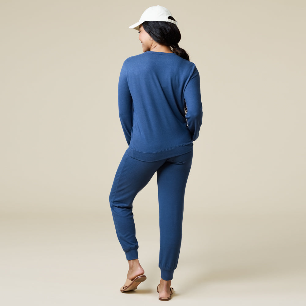 Dream Jersey Crew Neck Lounge Set Indigo