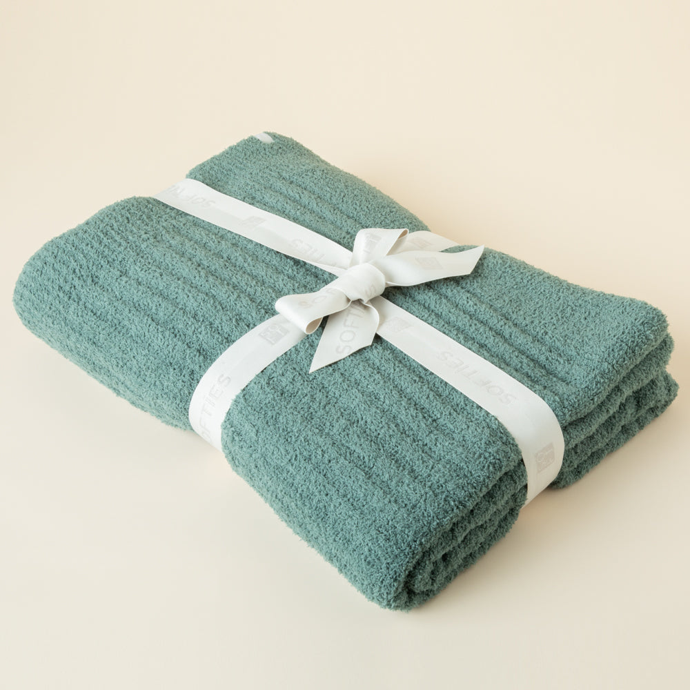 50" x 70" Solid Rib Marshmallow Blanket Dusty Green