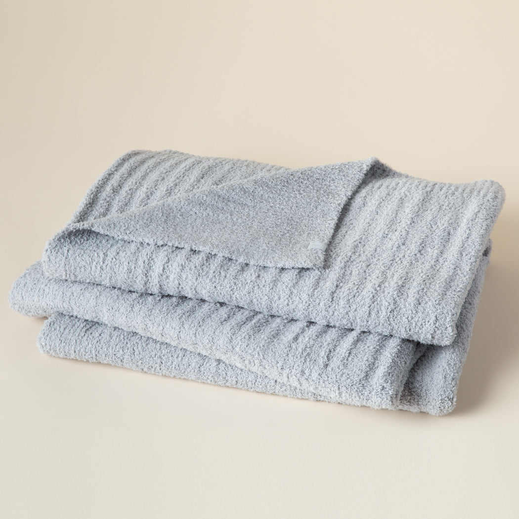 50" x 70" Solid Rib Marshmallow Blanket Grey