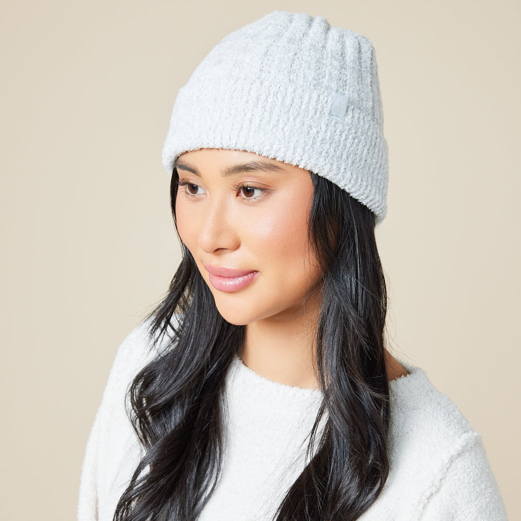 Chunky Rib Marshmallow Beanie Heather Grey