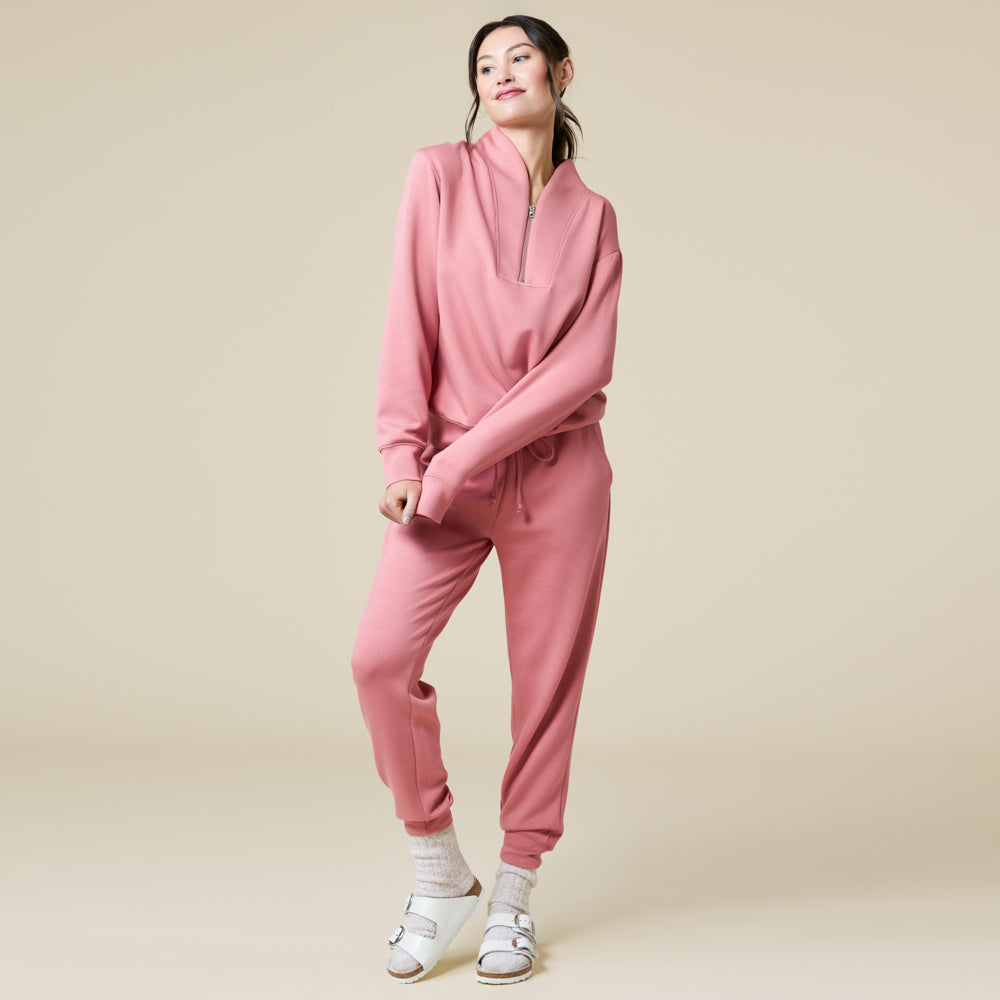 DreamTech 1/4 Zip Jogger Set Copper Rose