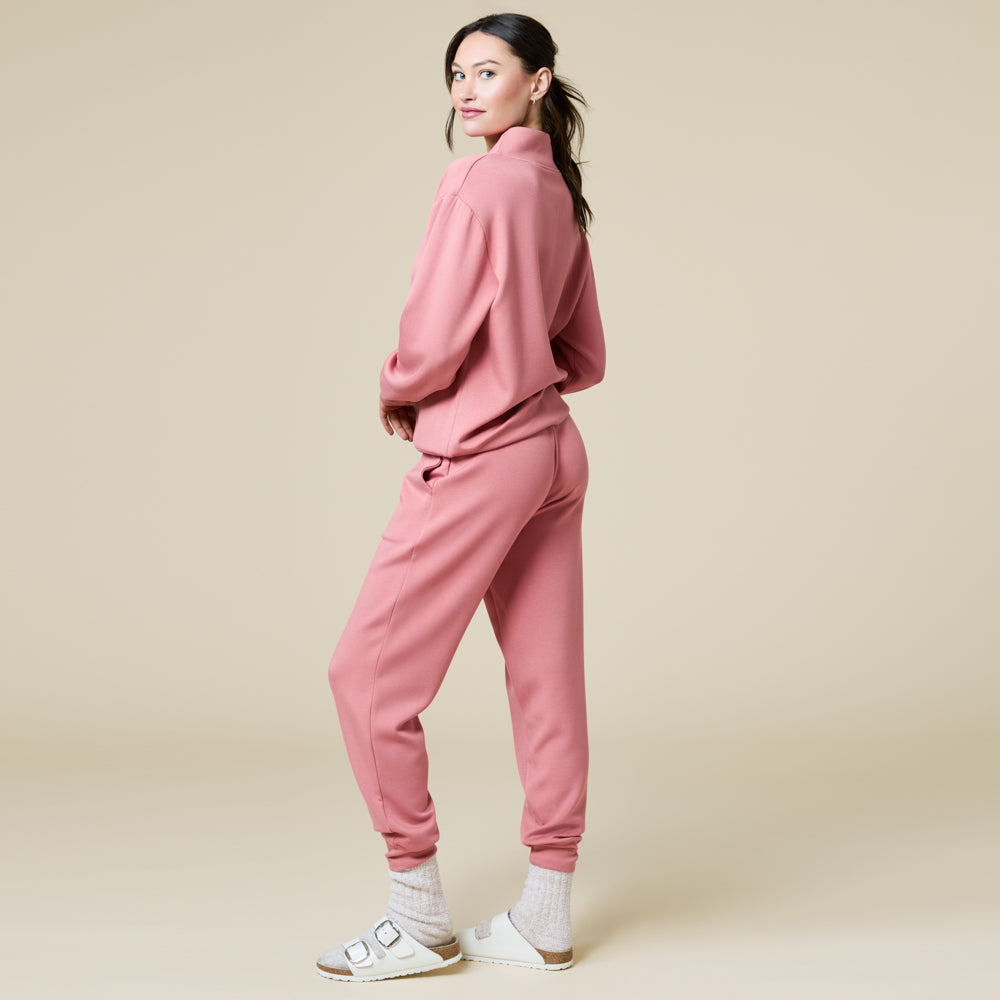 DreamTech 1/4 Zip Jogger Set Copper Rose