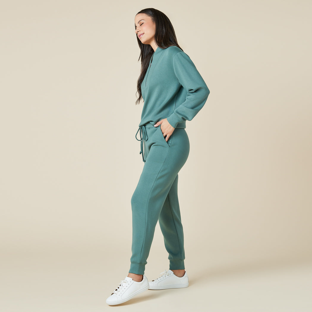 DreamTech 1/4 Zip Jogger Set Dusty Green