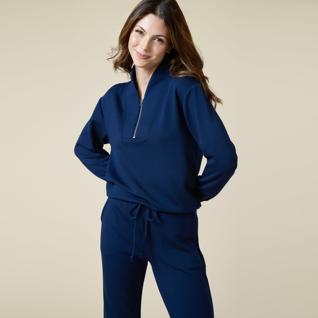 DreamTech 1/4 Zip Jogger Set Midnight