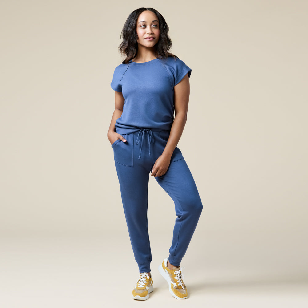 PureDream Short Raglan Crew Neck Jogger Set Indigo