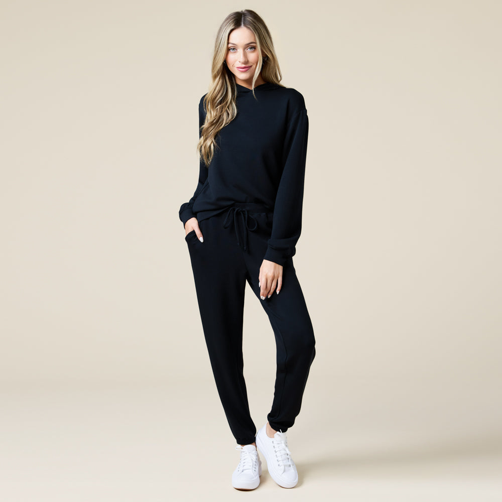 PureDream Long Sleeve Hoodie Jogger Set Black