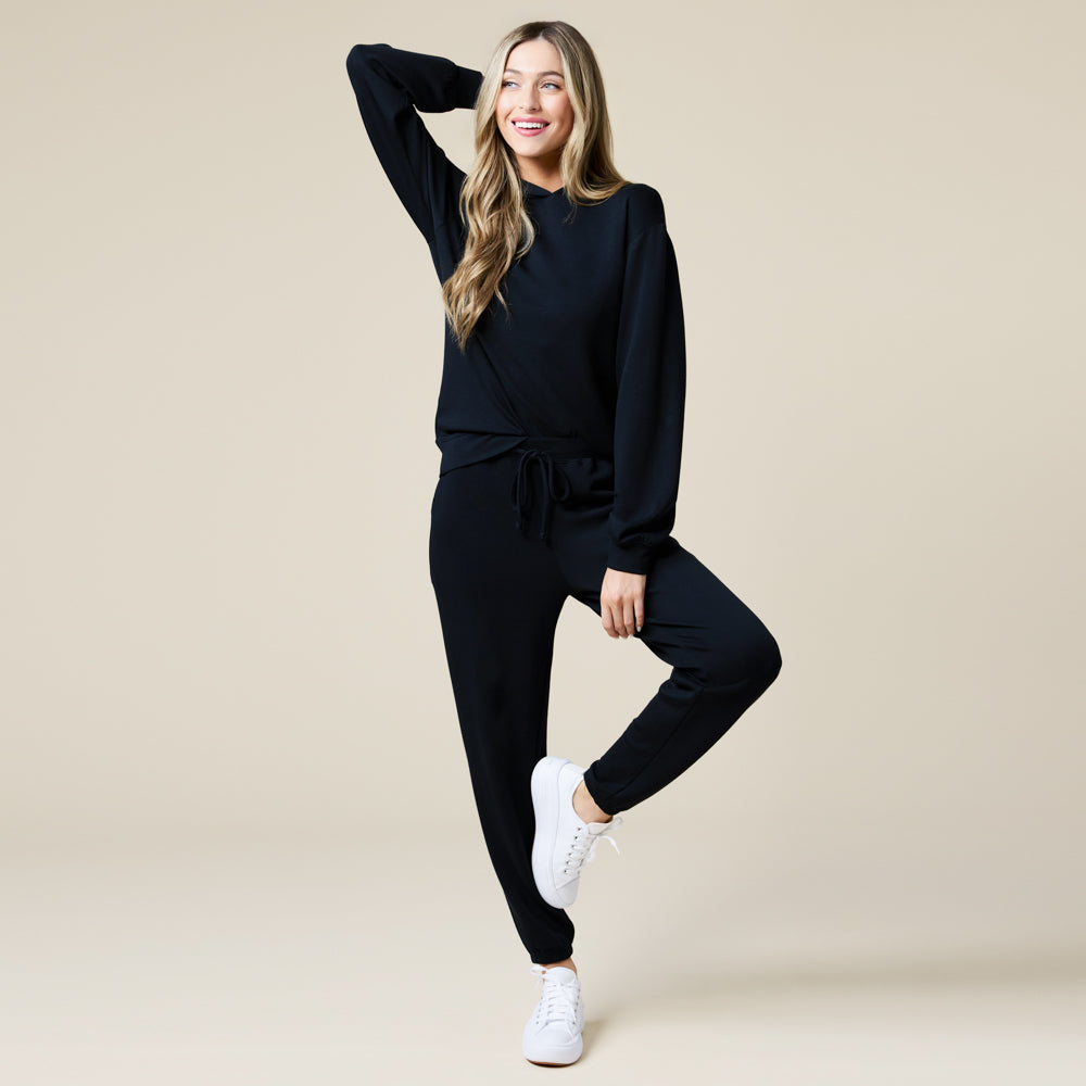 PureDream Long Sleeve Hoodie Jogger Set Black