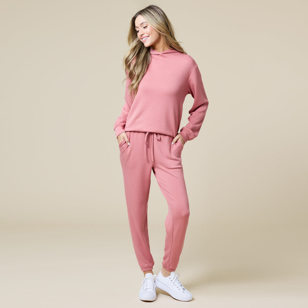 PureDream Long Sleeve Hoodie Jogger Set Copper Rose