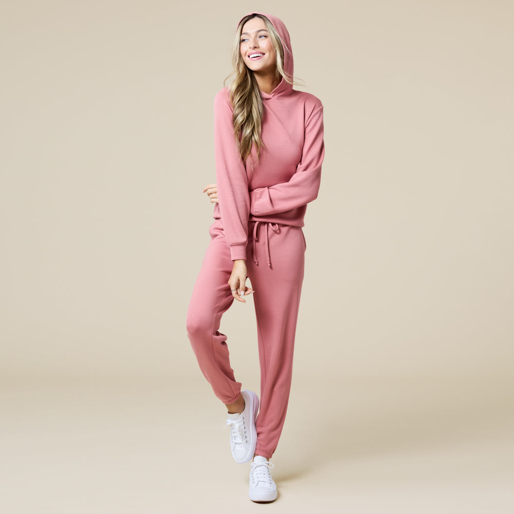 PureDream Long Sleeve Hoodie Jogger Set Copper Rose