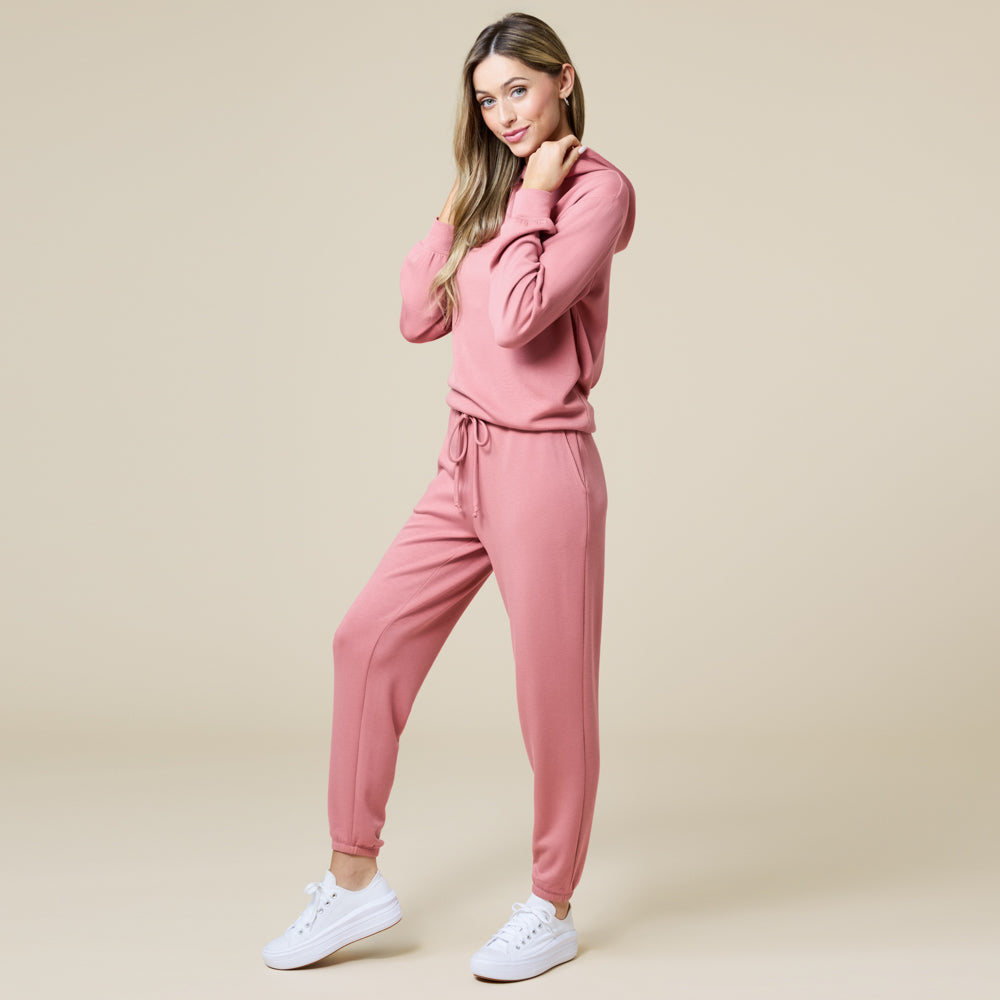 PureDream Long Sleeve Hoodie Jogger Set Copper Rose