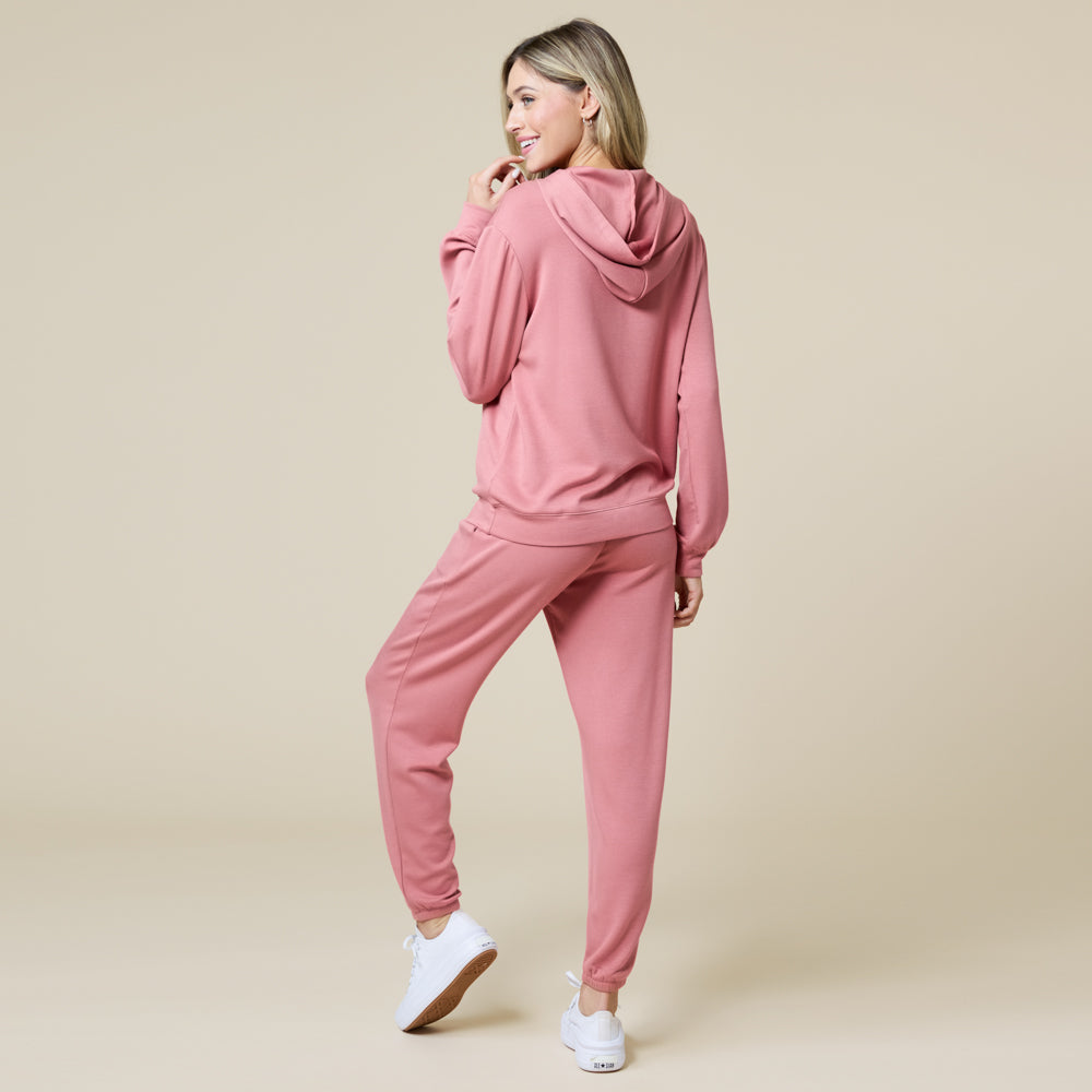 PureDream Long Sleeve Hoodie Jogger Set Copper Rose