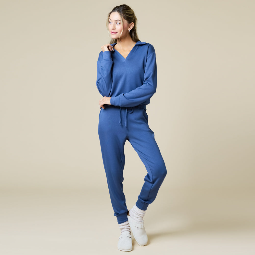 DreamTech Johnny Collar Lounge Set Indigo