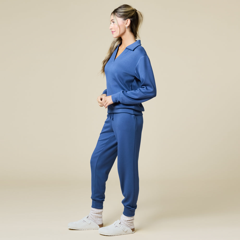 DreamTech Johnny Collar Lounge Set Indigo