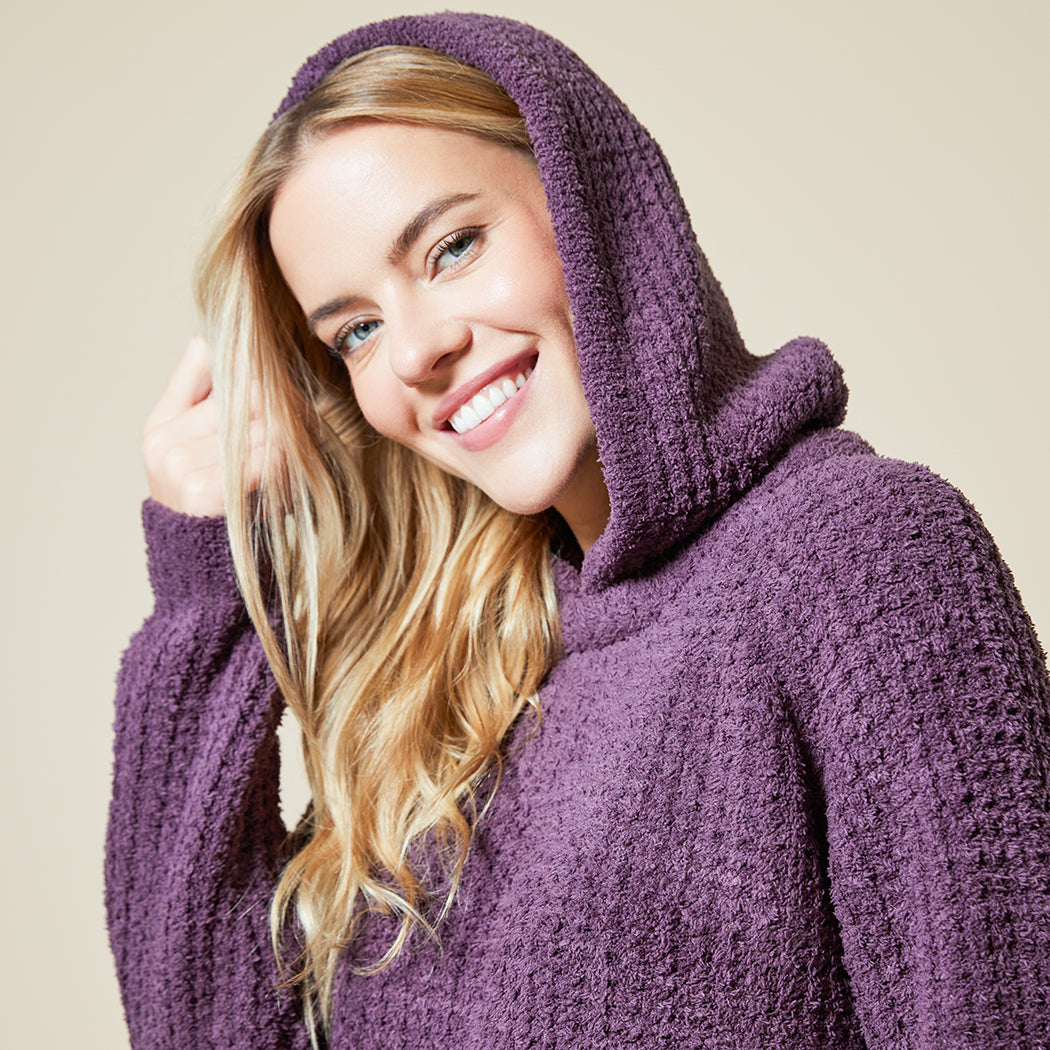 Marshmallow Waffle Hoodie Lounge Set Fig