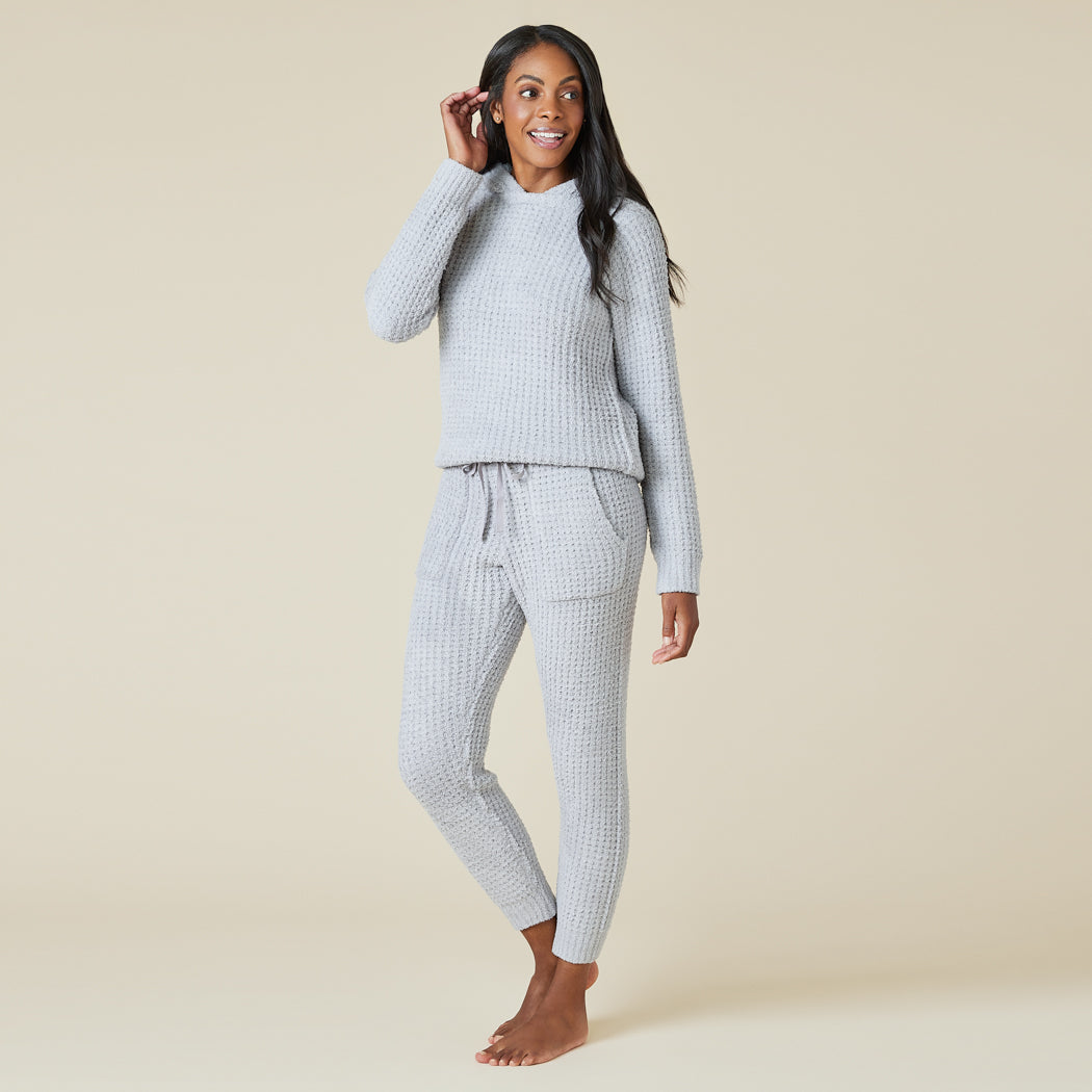 Marshmallow Waffle Hoodie Lounge Set Grey