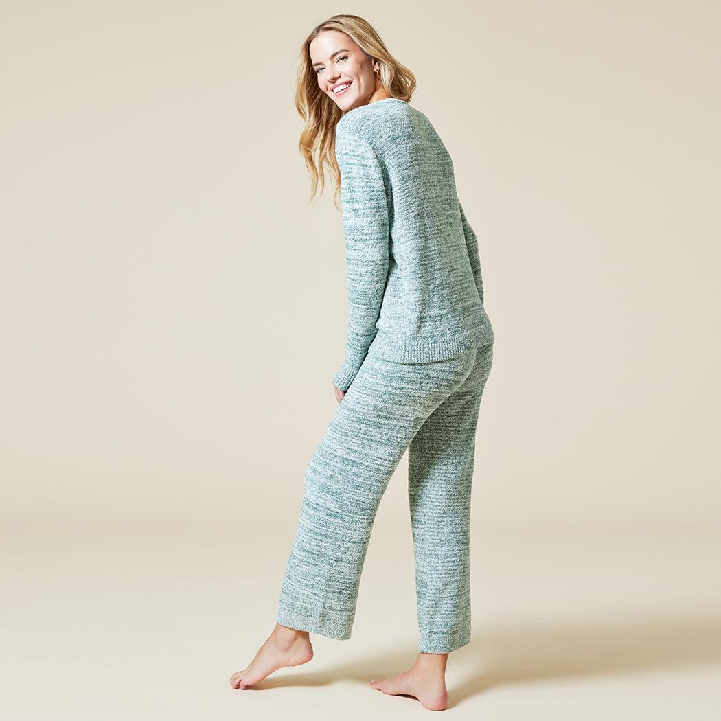 Marshmallow Crew Neck Lounge Set Heather Dusty Green