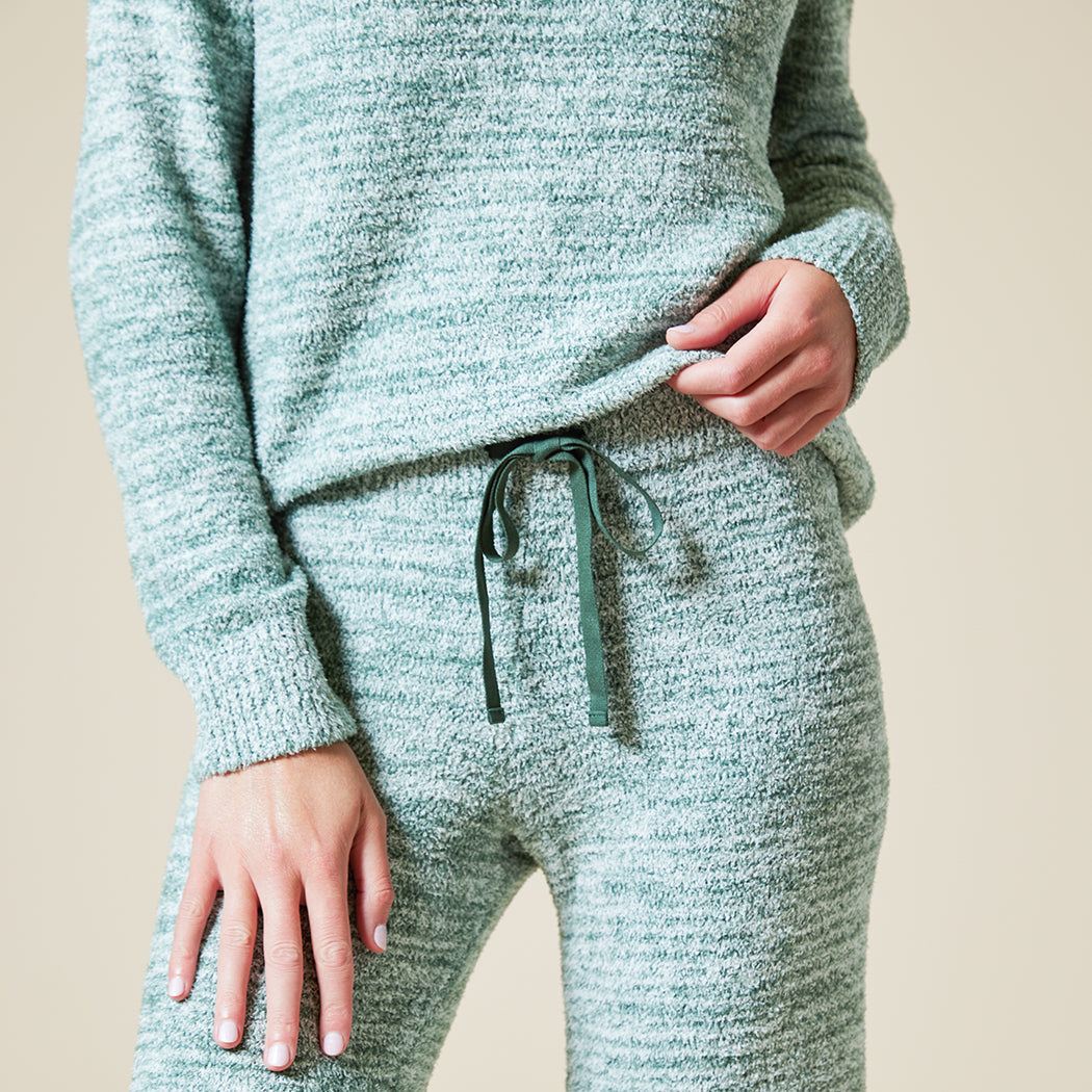 Marshmallow Crew Neck Lounge Set Heather Dusty Green