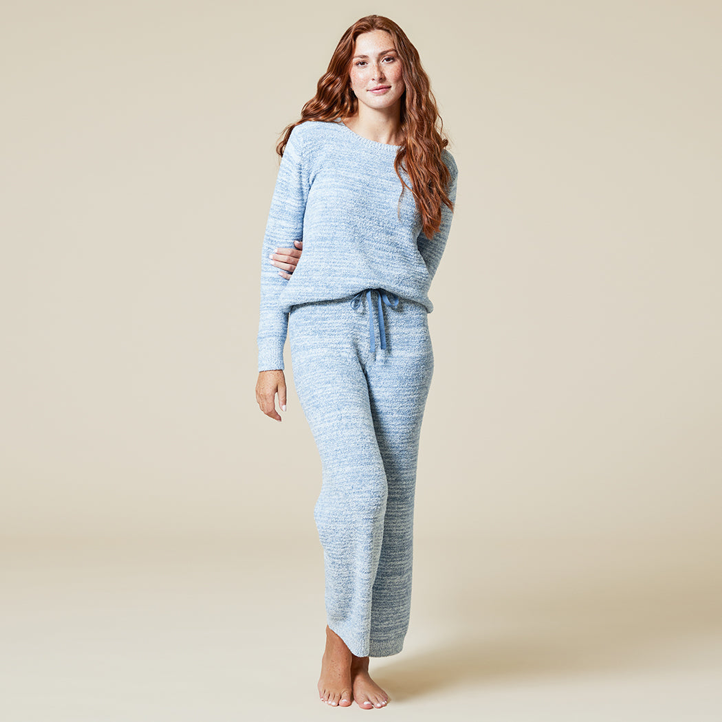 Marshmallow Crew Neck Lounge Set Heather Spring Lake