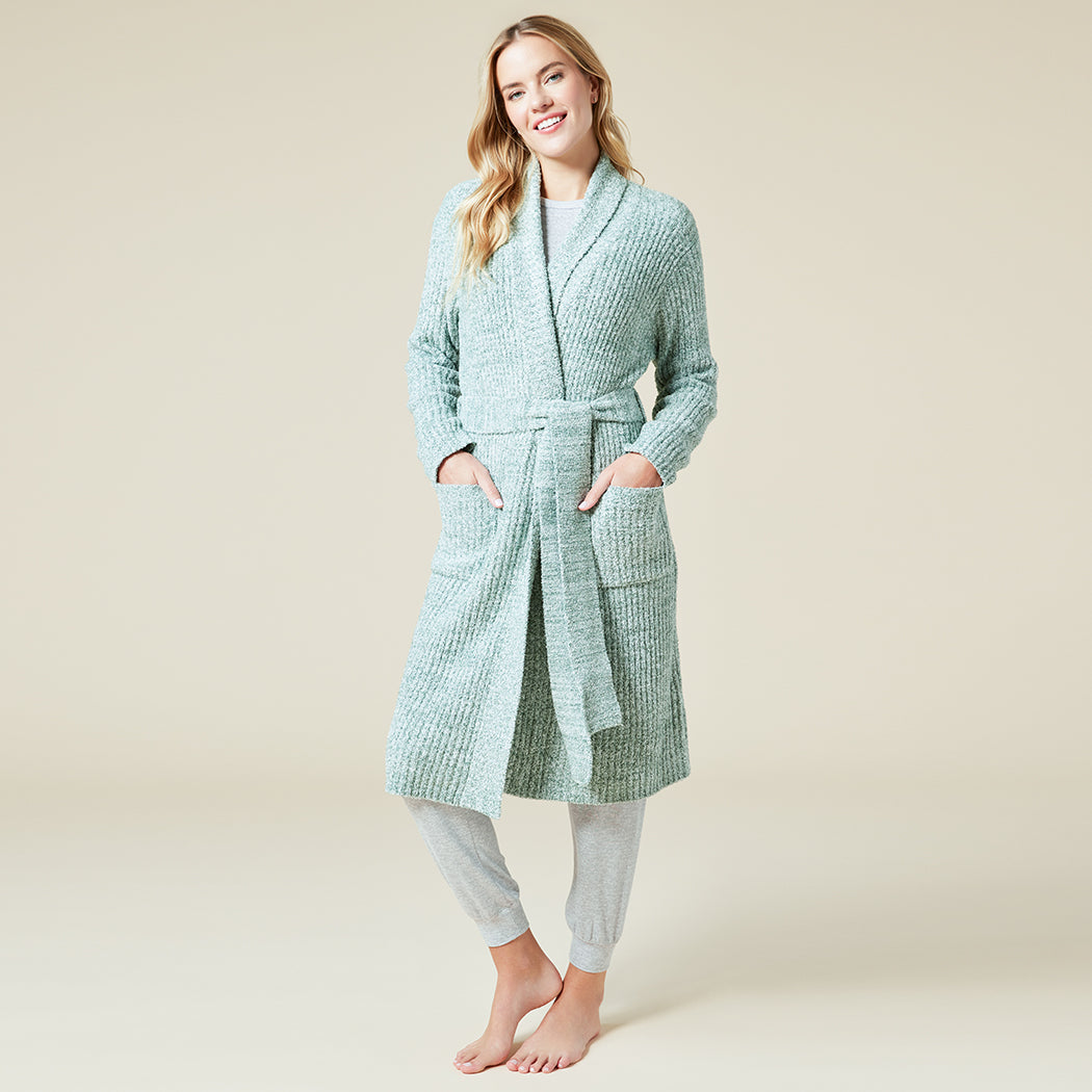 Marshmallow Wrap Robe Heather Dusty Green