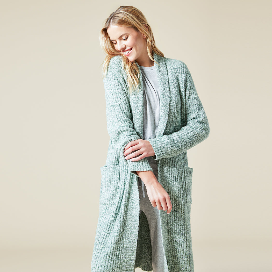 Marshmallow Wrap Robe Heather Dusty Green