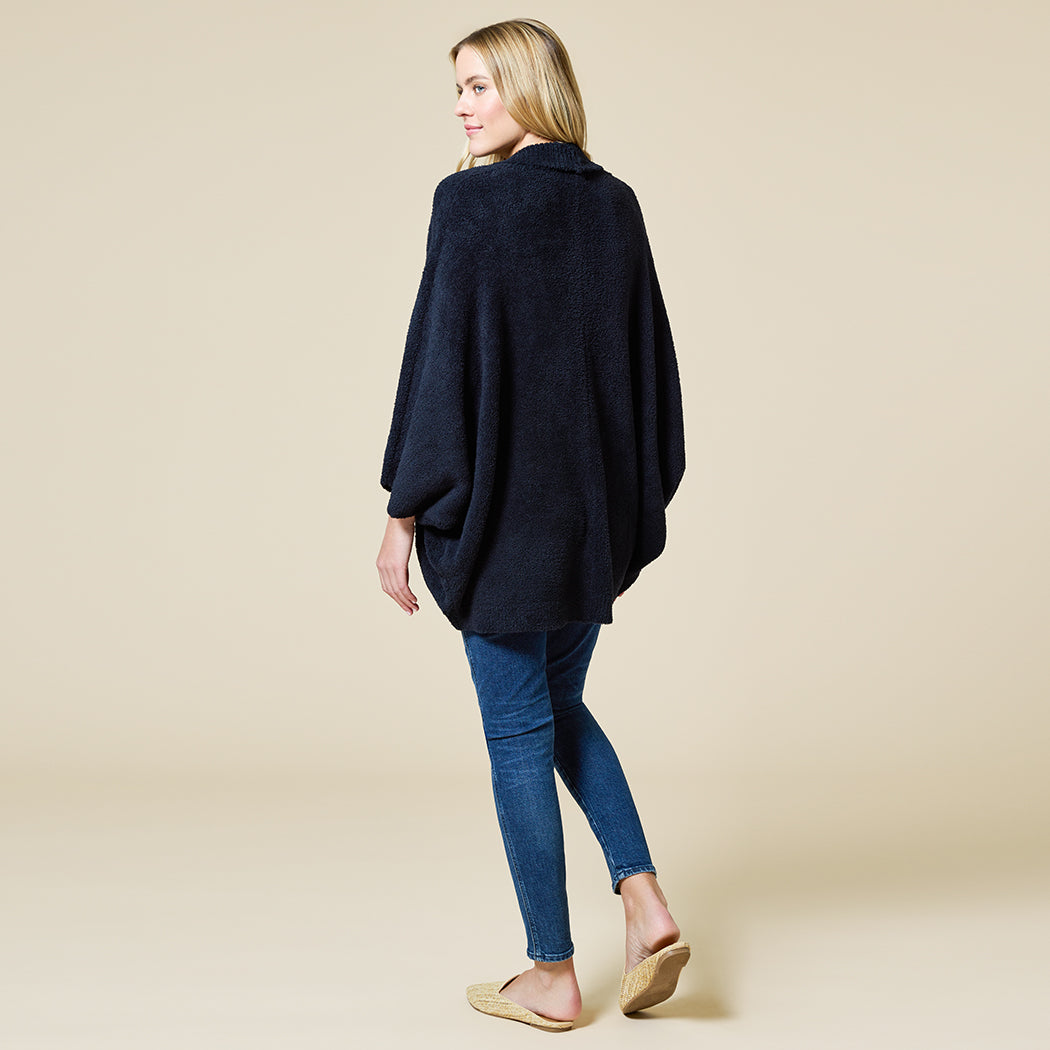 Solid Marshmallow Shrug Black