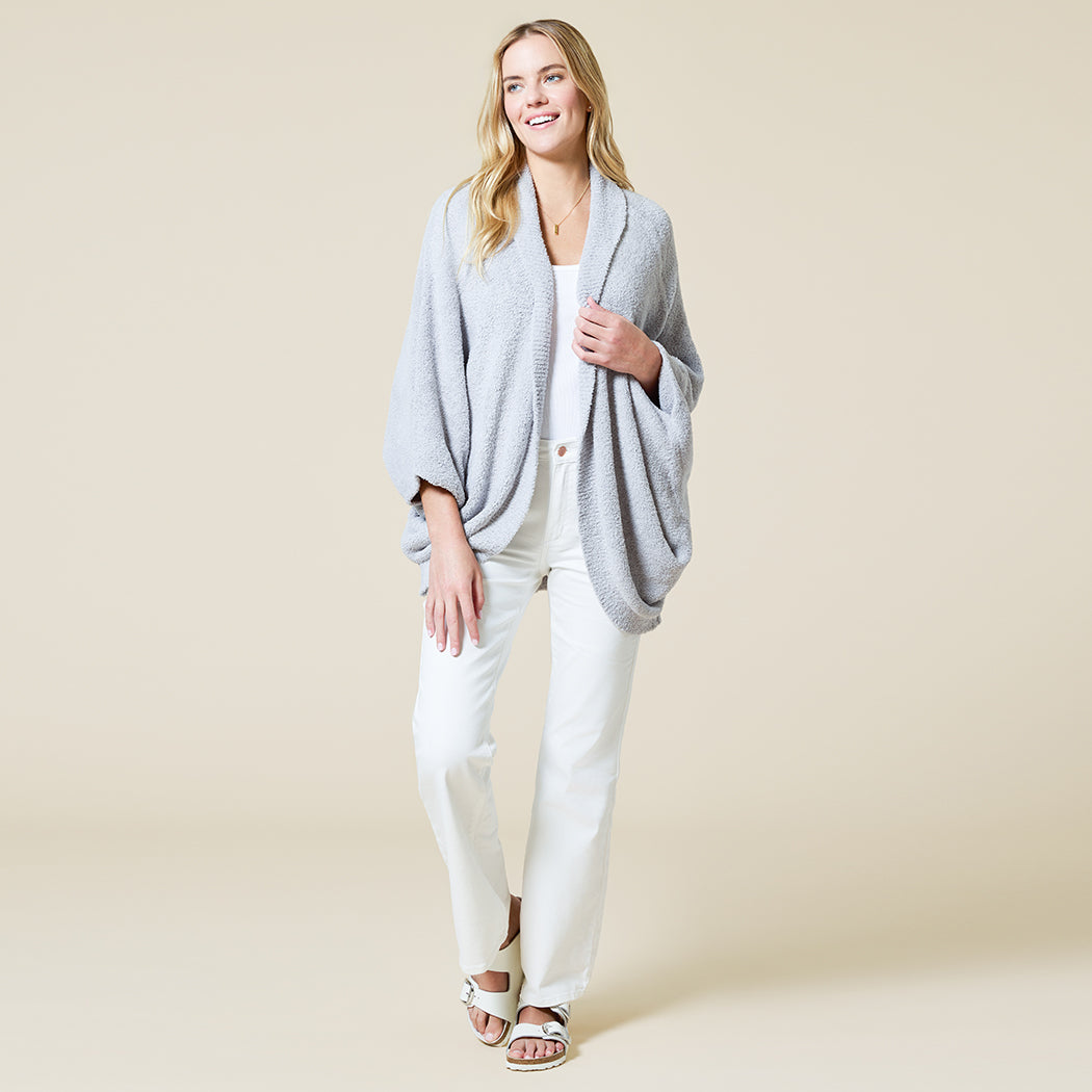 Solid Marshmallow Shrug Grey