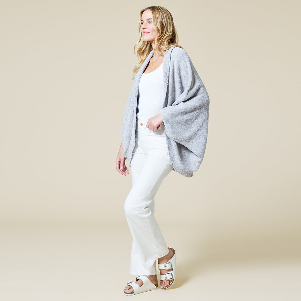 Solid Marshmallow Shrug Grey