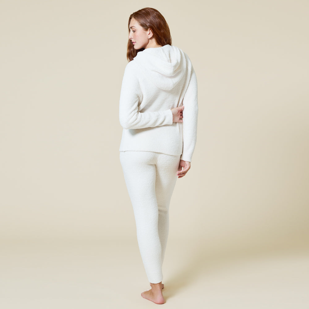 Solid Marshmallow Hoodie Lounge Set Almond