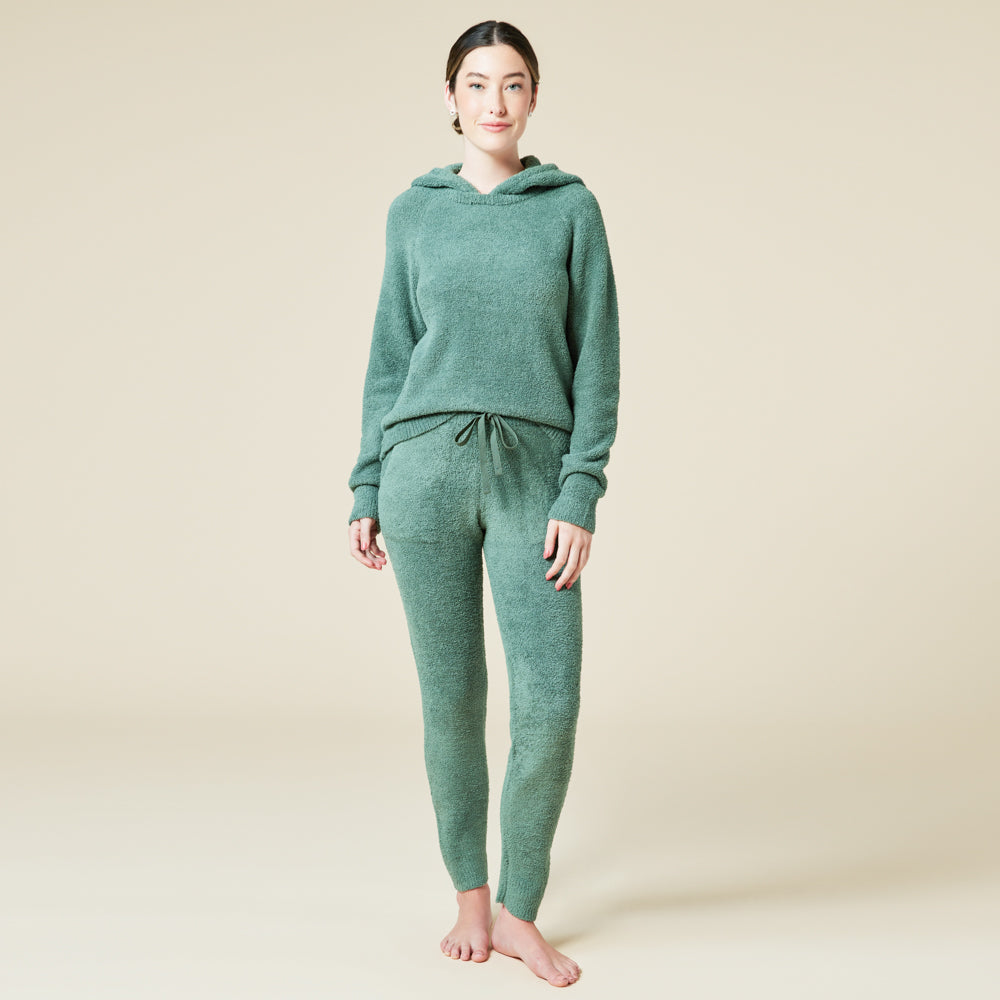 Solid Marshmallow Hoodie Lounge Set Dusty Green