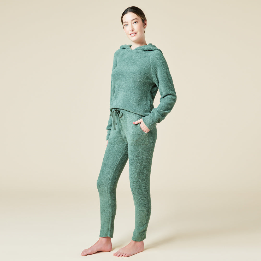 Solid Marshmallow Hoodie Lounge Set Dusty Green