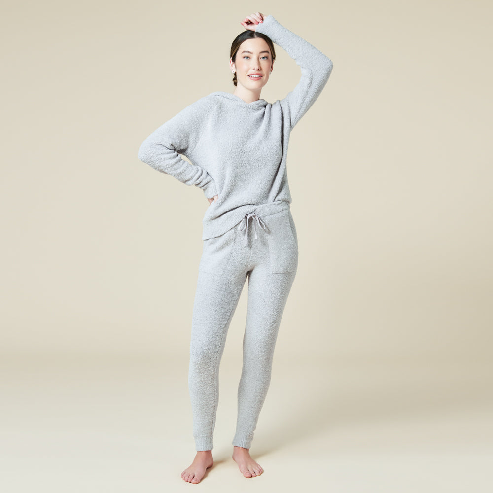 Solid Marshmallow Hoodie Lounge Set Grey