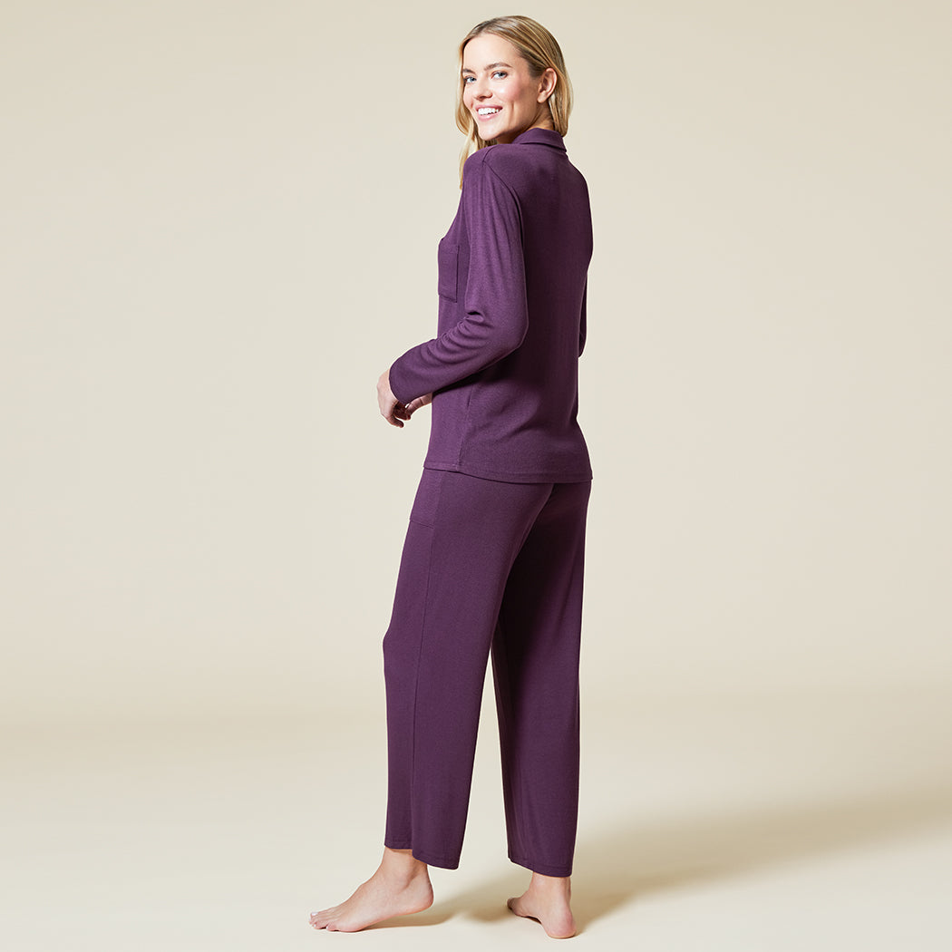 Aria - Slim Notch Collar PJ Set Fig